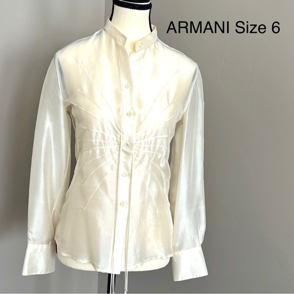 🇮🇹ARMANI Dress Up women’s Blouse long sleeve Size 6 - Picture 4 of 17
